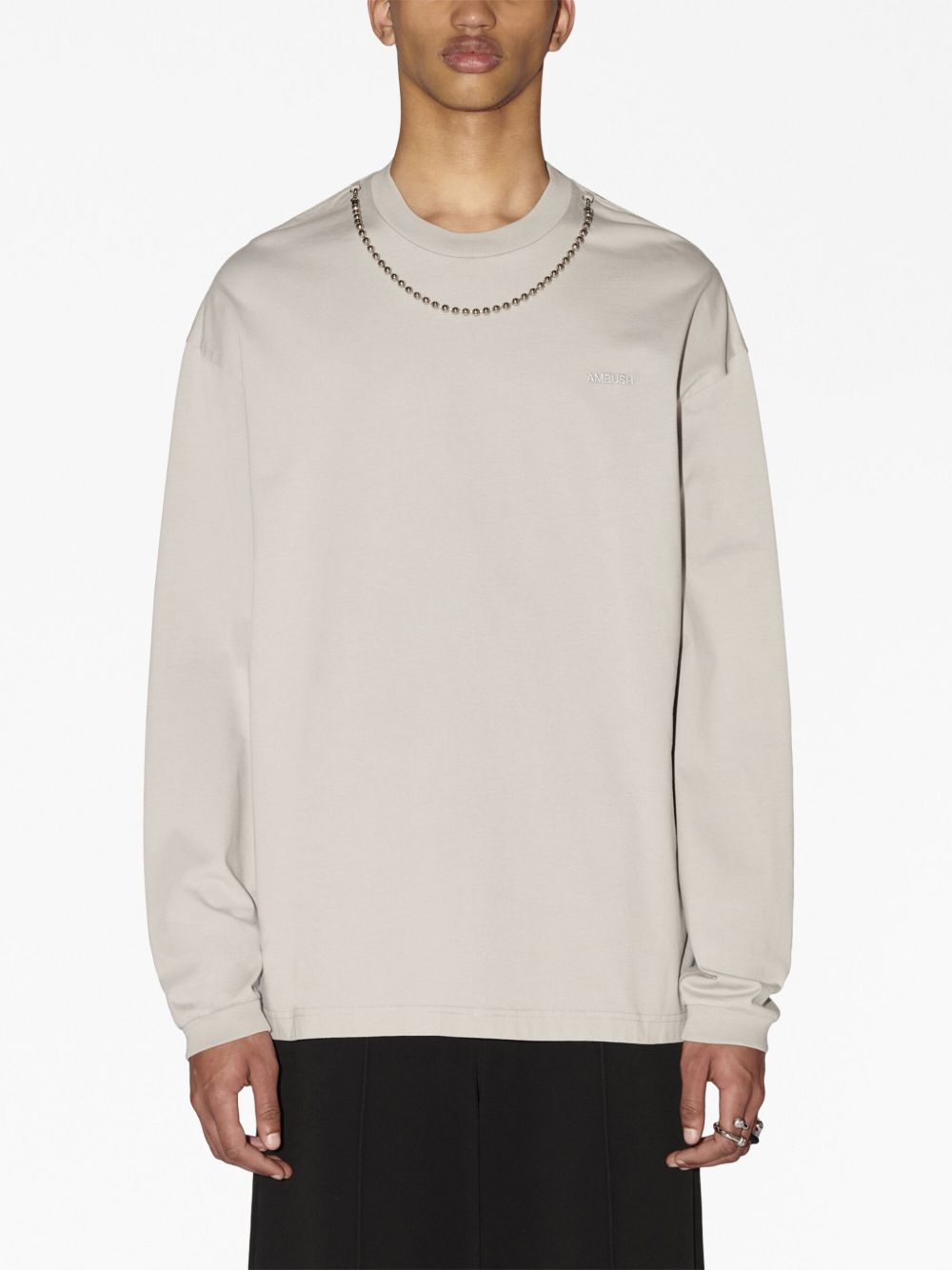 Ballchain long-sleeve cotton top