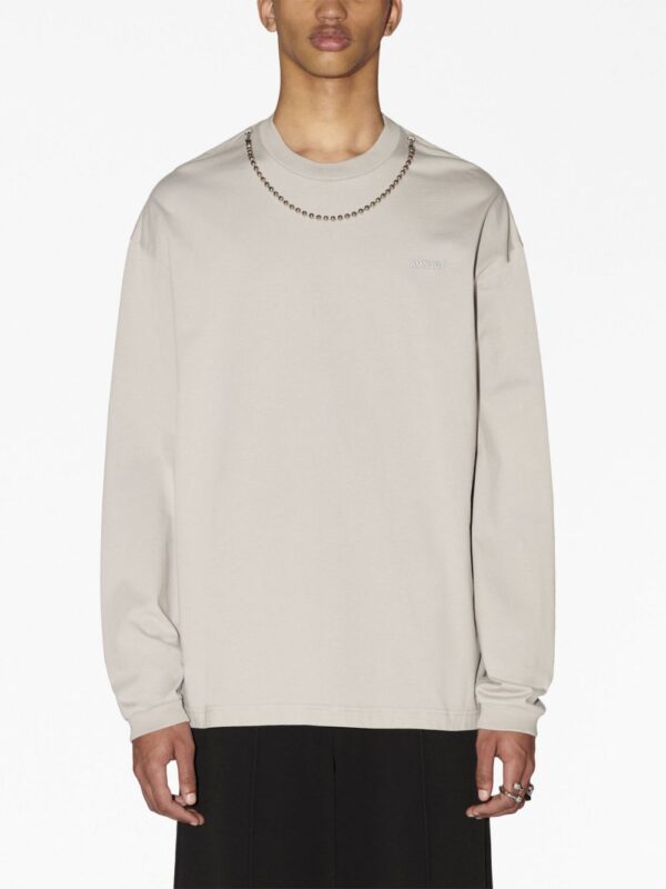 Ballchain long-sleeve cotton top