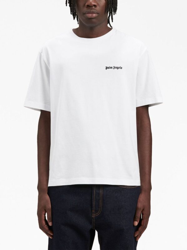 ⁦embroidered-logo crew-neck T-shirt⁩ - الصورة ⁦3⁩