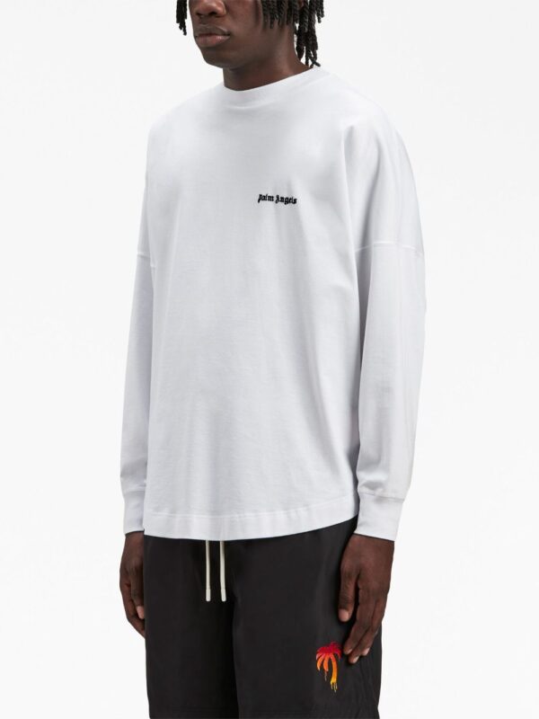 ⁦embroidered-logo long-sleeve T-shirt⁩ - الصورة ⁦3⁩