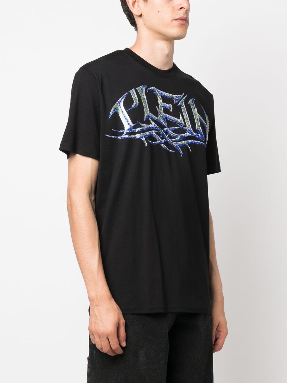crystal-embellished logo T-shirt