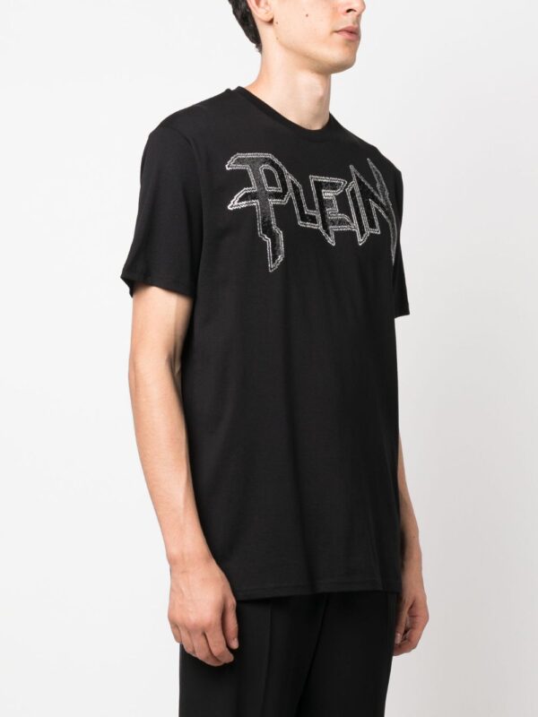 Chrome gem-embellished T-shirt