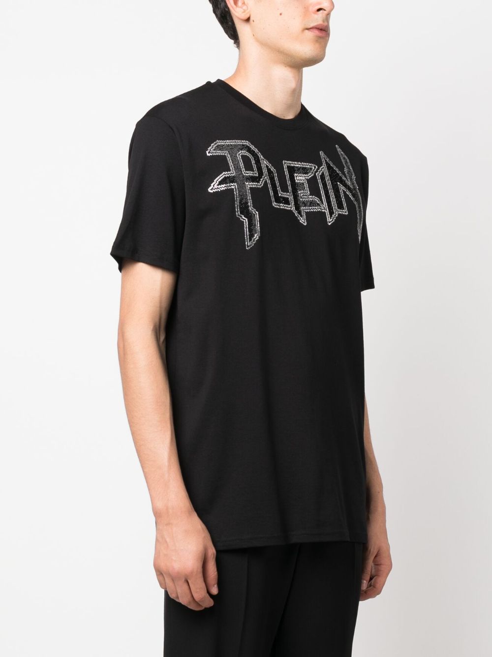Chrome gem-embellished T-shirt