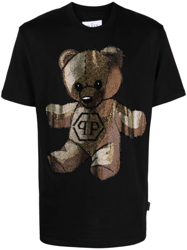 ⁦Bear-motif round-neck T-shirt⁩ - الصورة ⁦4⁩