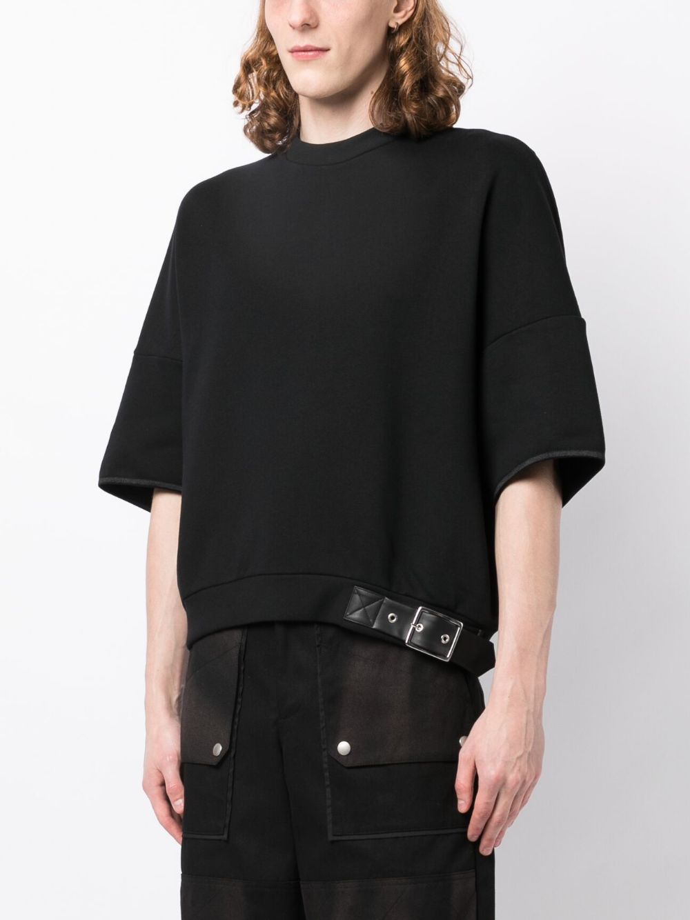 buckle-detailed cotton T-shirt