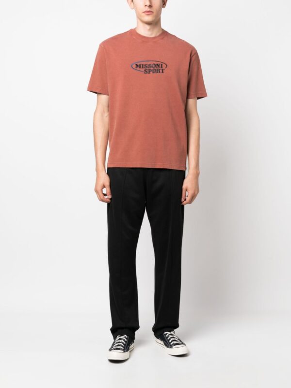 ⁦embroidered-logo cotton T-shirt⁩ - الصورة ⁦3⁩