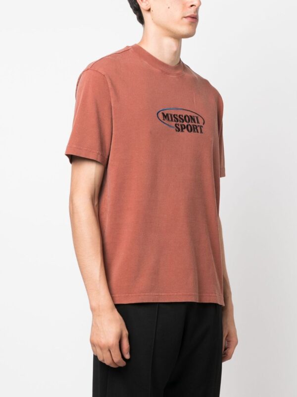 ⁦embroidered-logo cotton T-shirt⁩ - الصورة ⁦2⁩