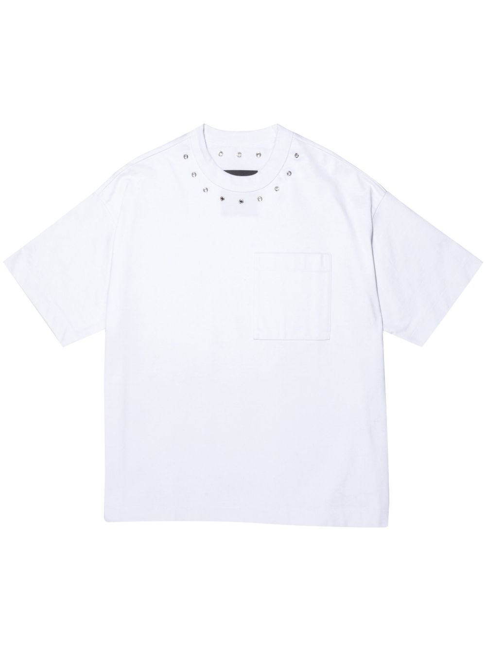 eyelet-trim cotton T-shirt