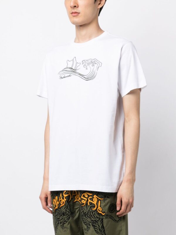 ⁦embroidered-motif organic-cotton T-shirt⁩ - الصورة ⁦2⁩