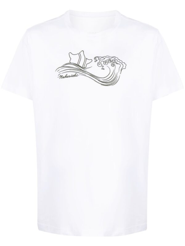 embroidered-motif organic-cotton T-shirt