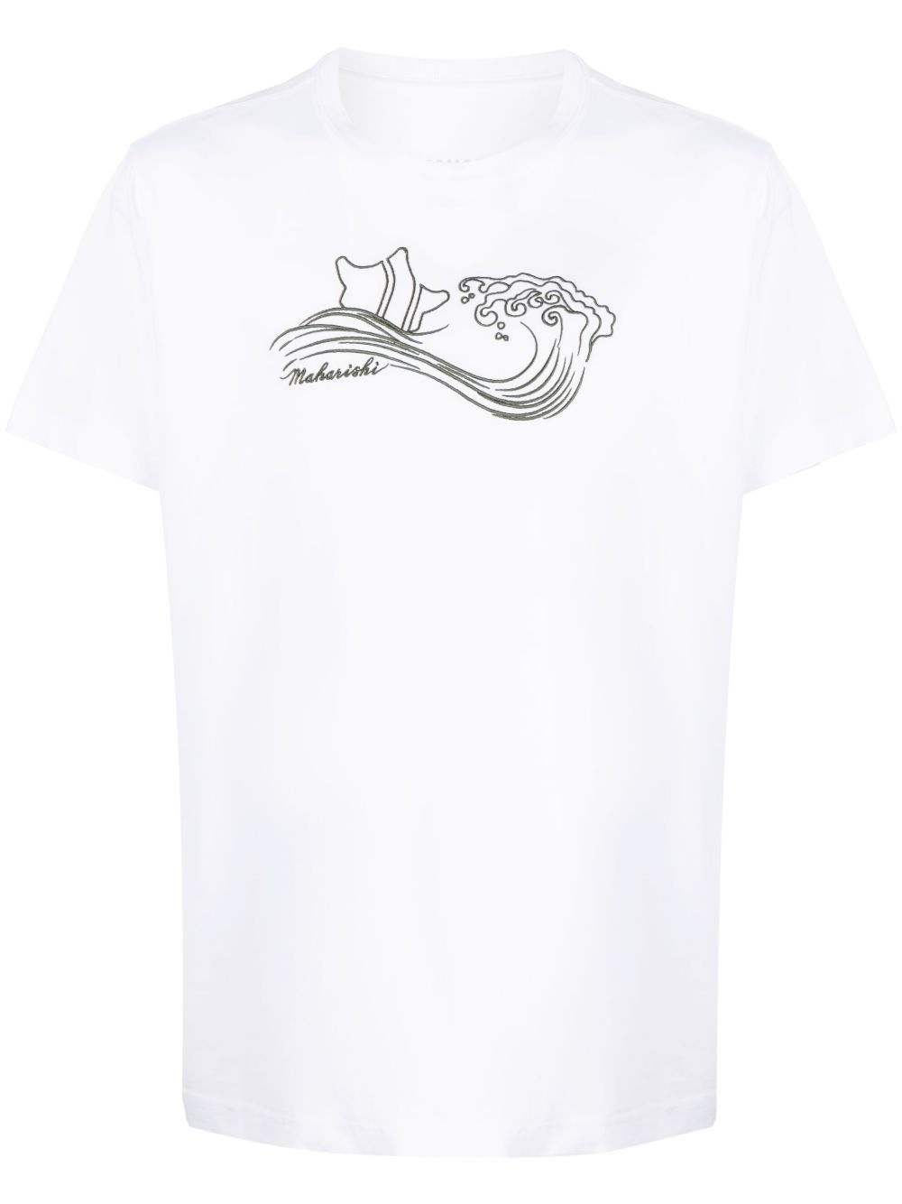 embroidered-motif organic-cotton T-shirt