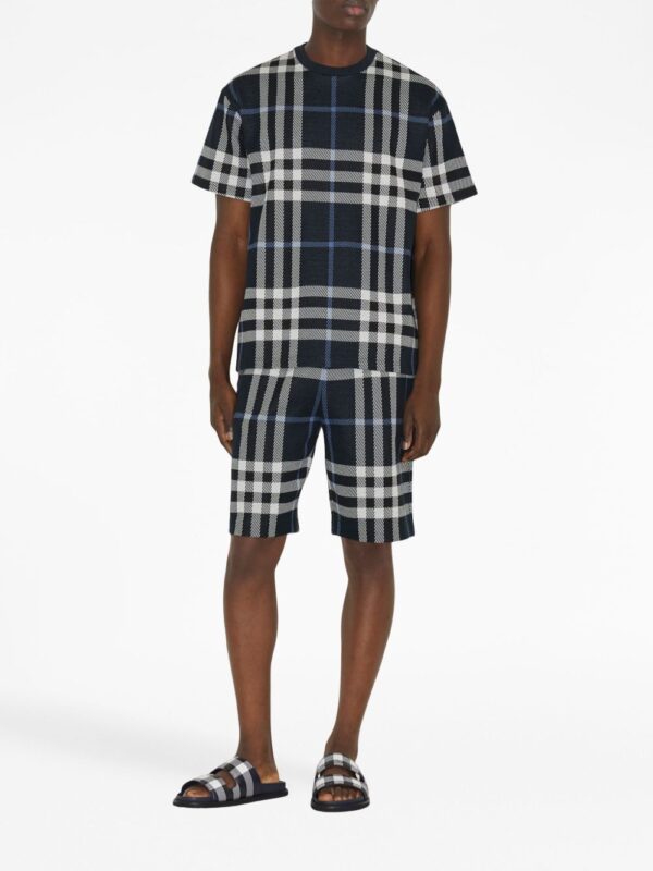⁦check-pattern cotton T-shirt⁩ - الصورة ⁦3⁩