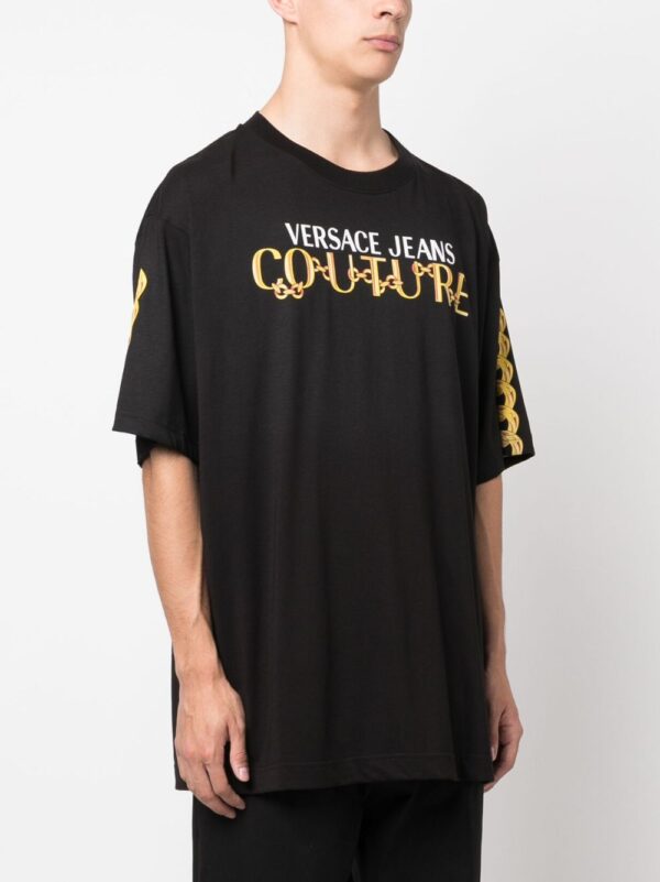 chain-link cotton T-shirt