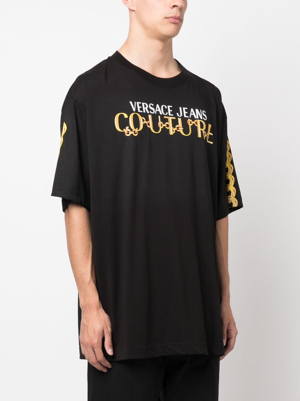 chain-link cotton T-shirt
