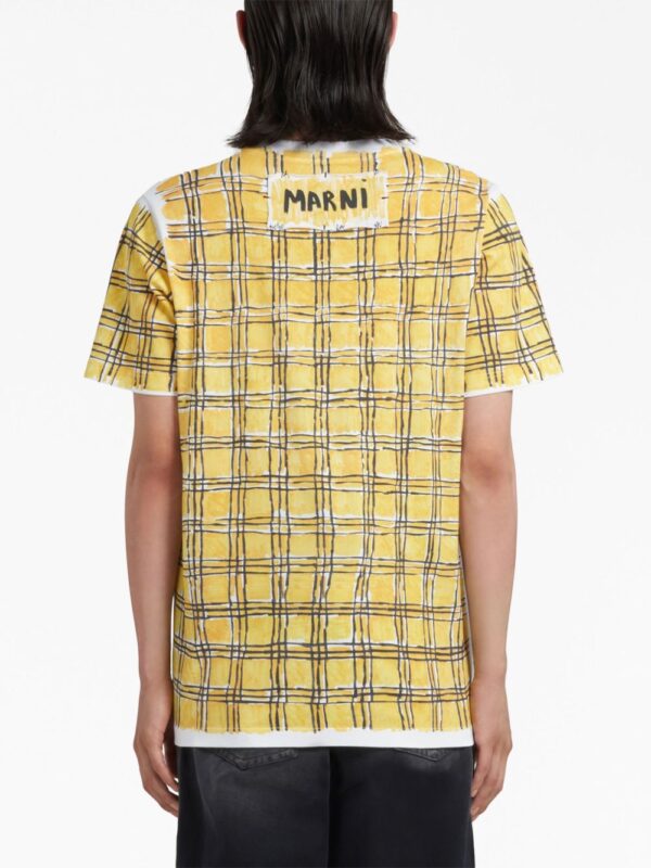 ⁦checked cotton T-shirt⁩ - الصورة ⁦2⁩