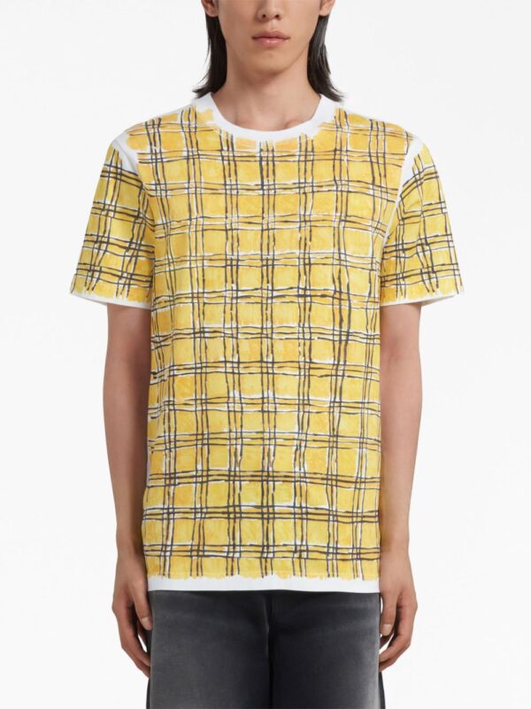 checked cotton T-shirt