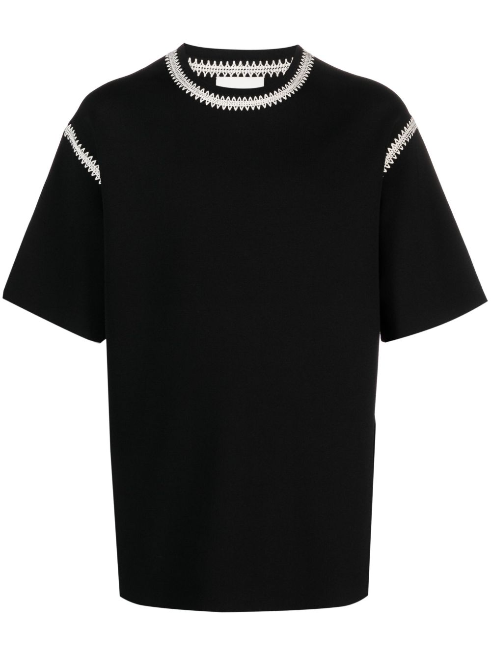 crochet-trim crew-neck T-shirt