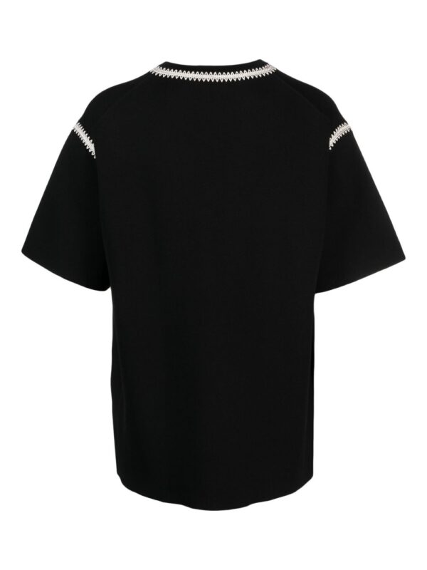 ⁦crochet-trim crew-neck T-shirt⁩ - الصورة ⁦2⁩