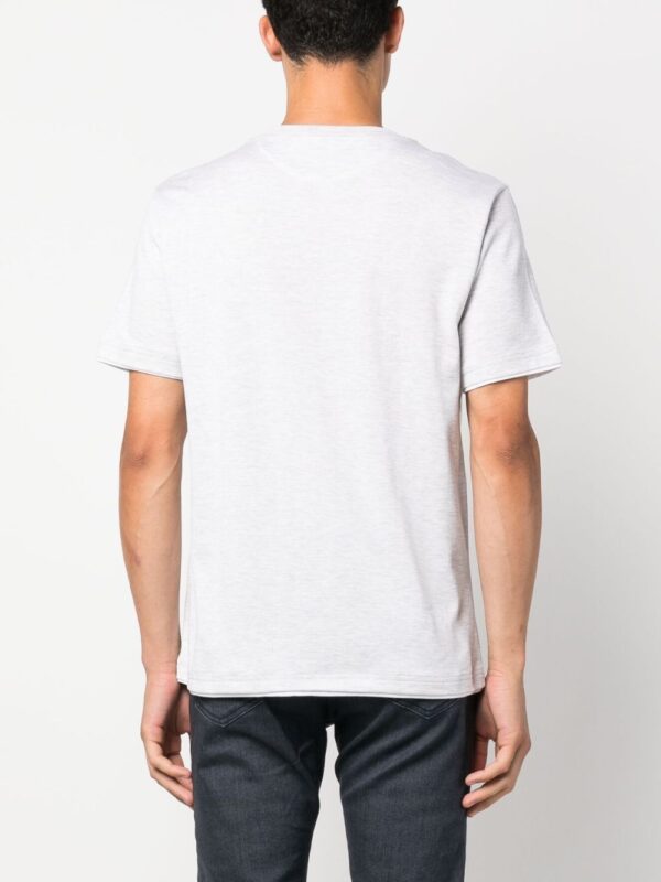 ⁦double-layer trim cotton T-shirt⁩ - الصورة ⁦3⁩