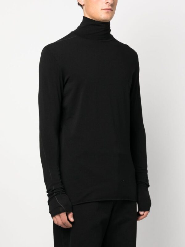 ⁦contrast-stitching high-neck T-shirt⁩ - الصورة ⁦3⁩