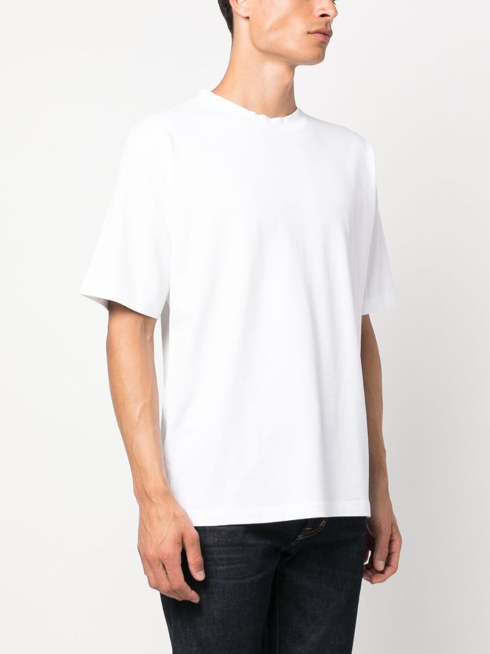 double-layer trim cotton T-shirt