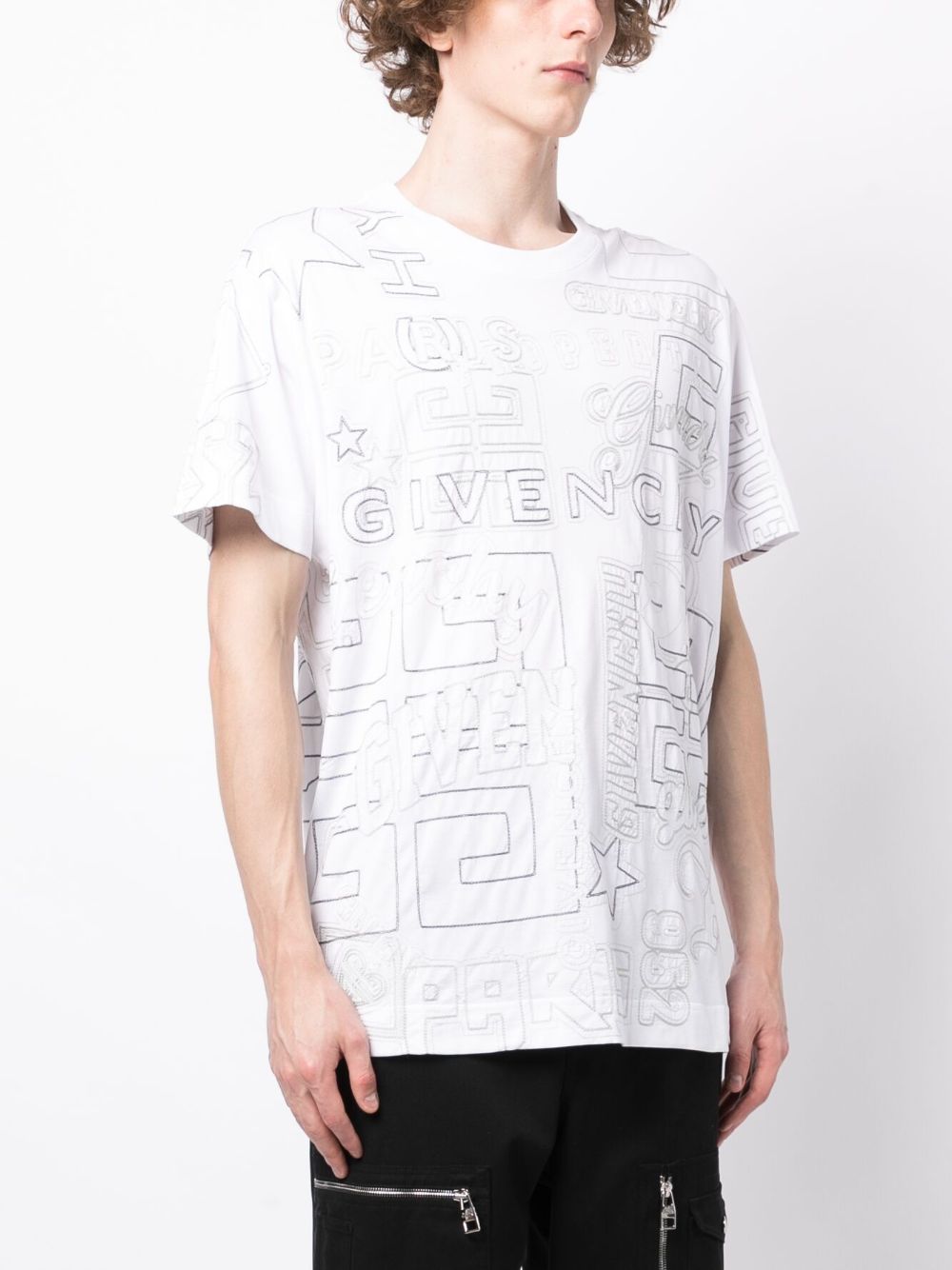 embroidered-design cotton T-shirt