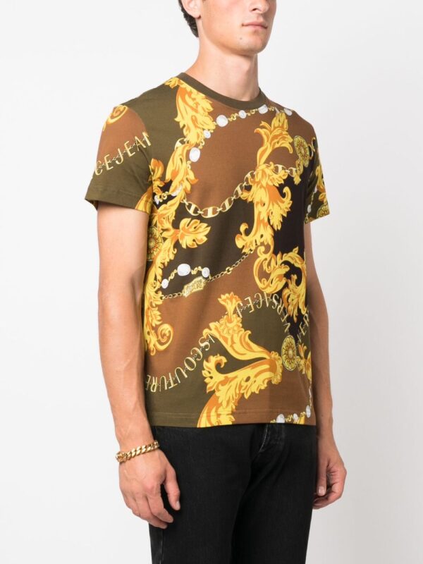 ⁦Chain Couture-print cotton T-shirt⁩ - الصورة ⁦4⁩