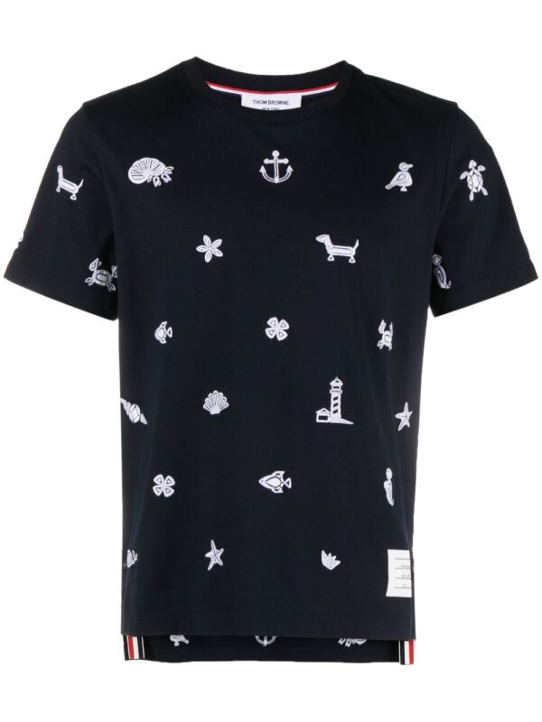 embroidered cotton T-shirt
