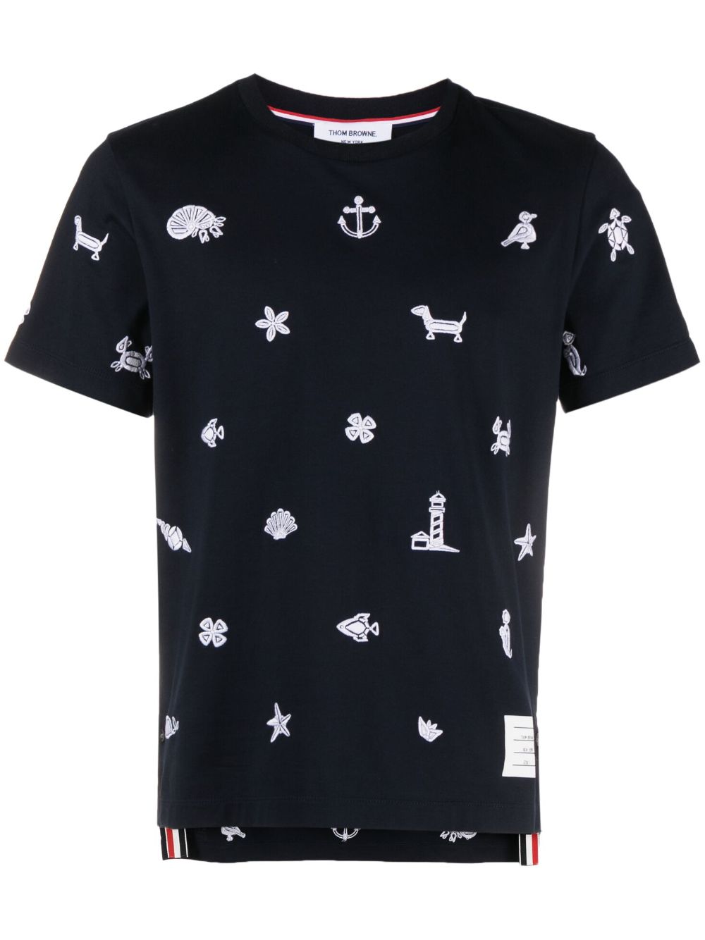 embroidered cotton T-shirt