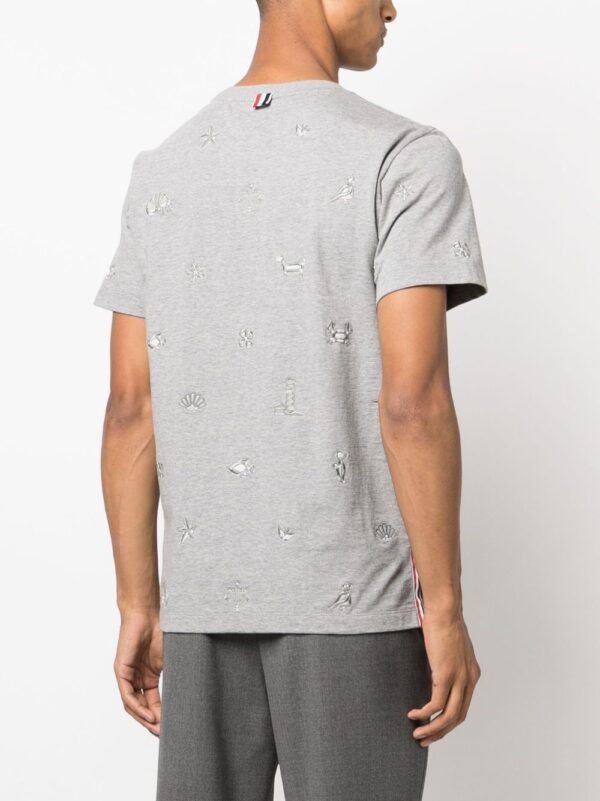 ⁦embroidered cotton T-shirt⁩ - الصورة ⁦2⁩