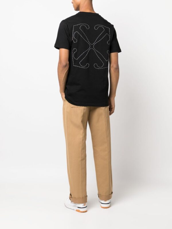 ⁦Arrows-embroidered cotton T-shirt⁩ - الصورة ⁦3⁩