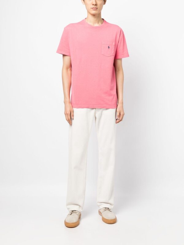 ⁦embroidered-motif short-sleeve T-shirt⁩ - الصورة ⁦4⁩