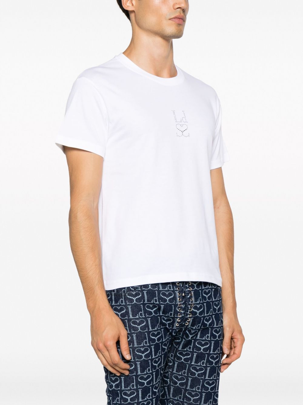 crystal-logo cotton T-shirt