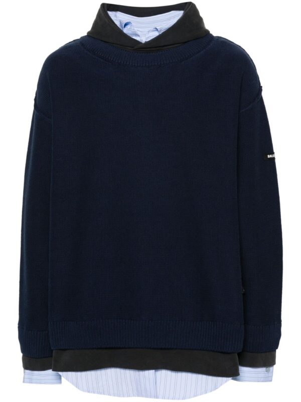 layered logo-appliqué jumper