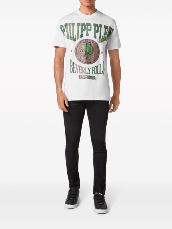 ⁦crystal-embellished cotton T-shirt⁩ - الصورة ⁦3⁩