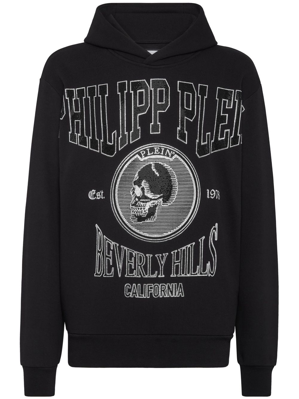 crystal-embellished jersey hoodie