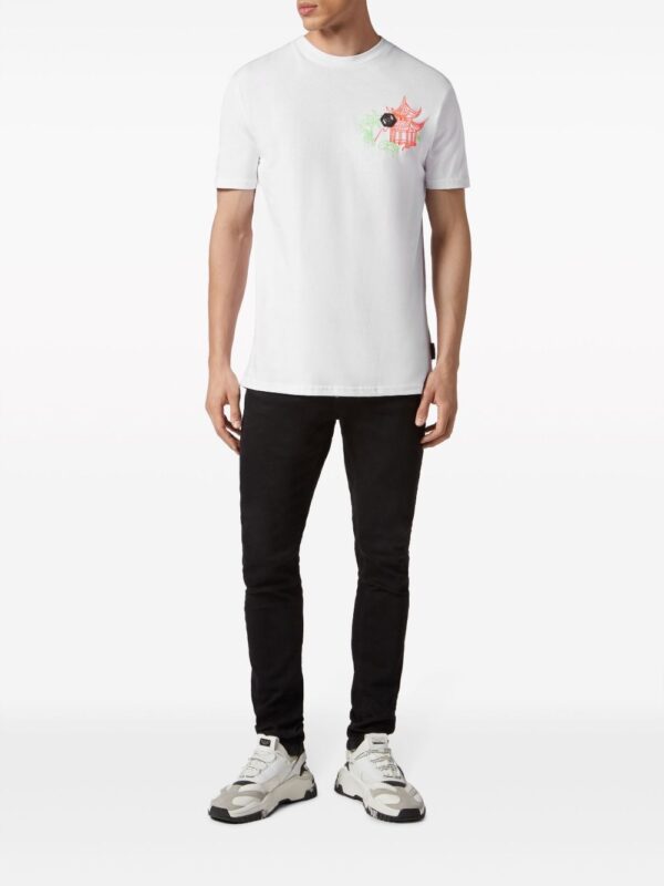 ⁦embroidered cotton T-shirt⁩ - الصورة ⁦3⁩