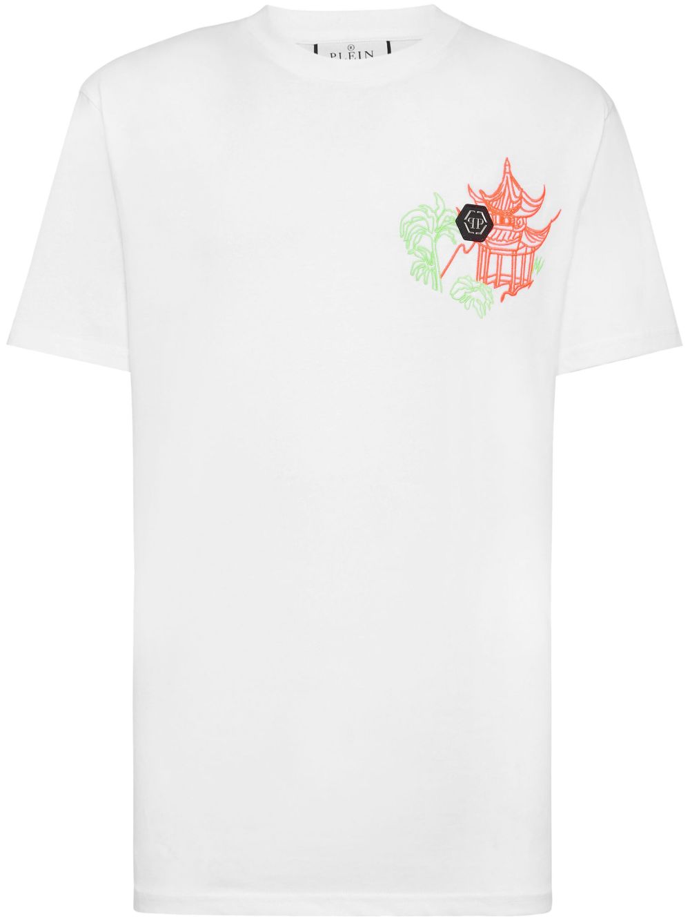 embroidered cotton T-shirt