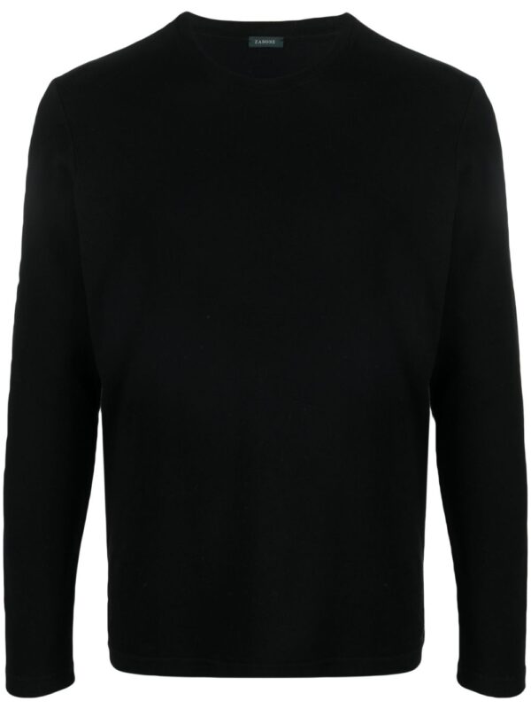 crew-neck long-sleeve T-shirt