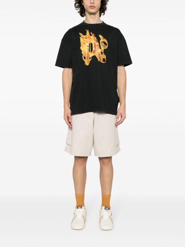 ⁦Burning monogram-print T-shirt⁩ - الصورة ⁦4⁩