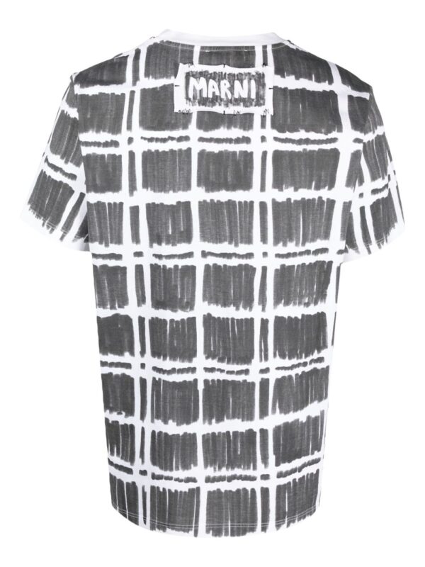 ⁦checked-print cotton T-shirt⁩ - الصورة ⁦2⁩