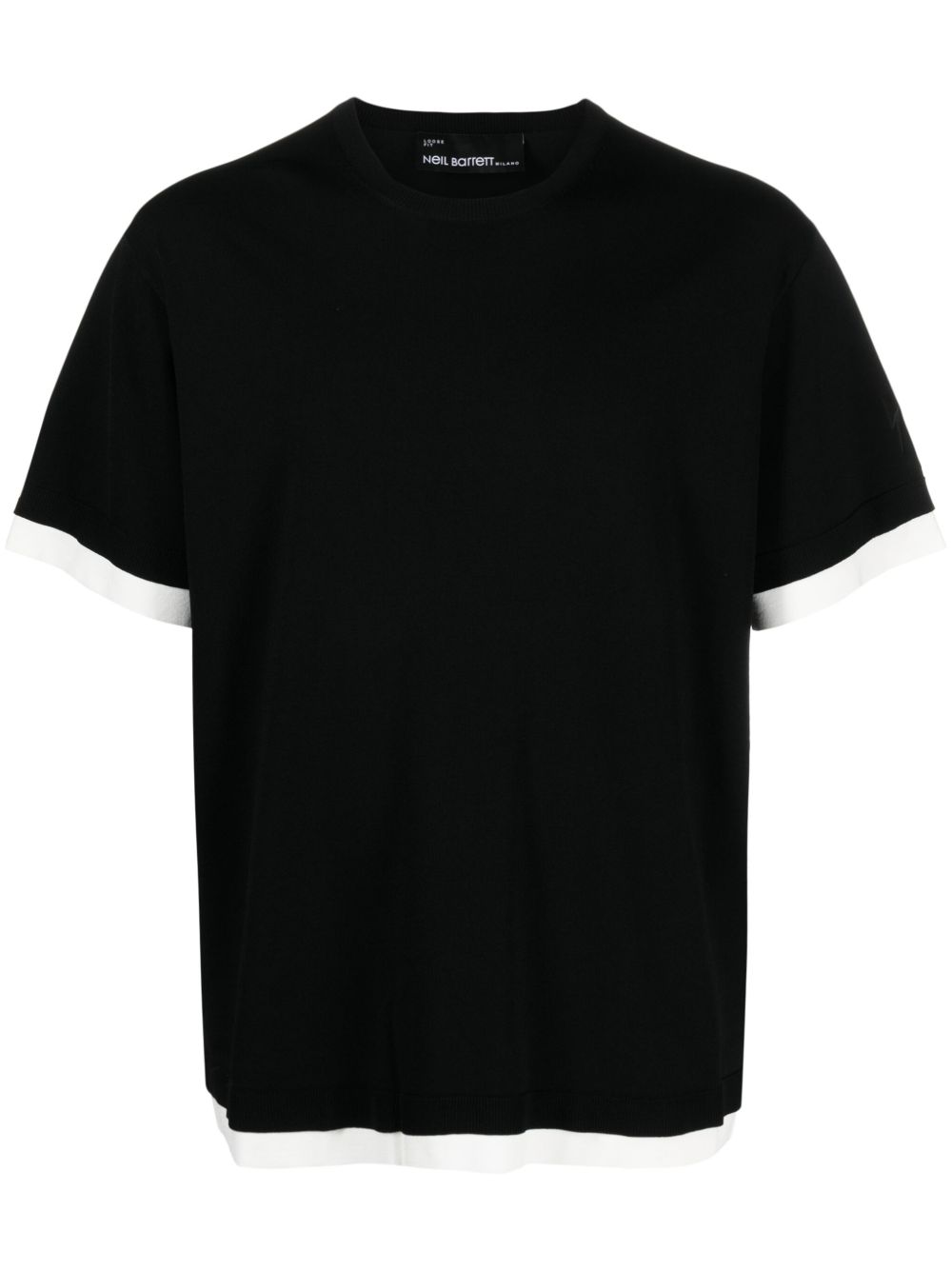 contrasting-trim ribbed-knit T-shirt