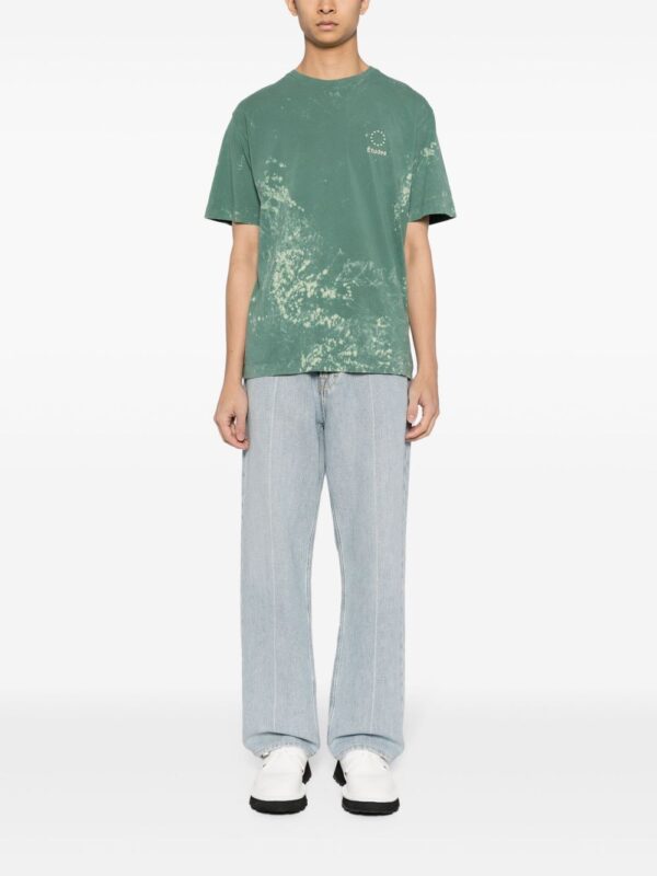 ⁦bleached-effect organic cotton T-shirt⁩ - الصورة ⁦4⁩