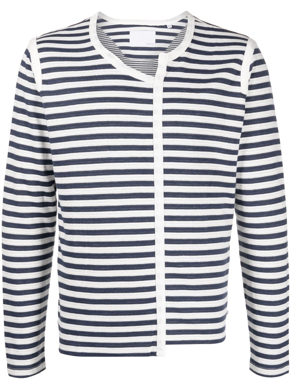 asymmetric striped T-shirt