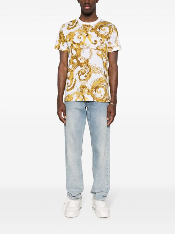 ⁦Baroque-print cotton T-shirt⁩ - الصورة ⁦4⁩