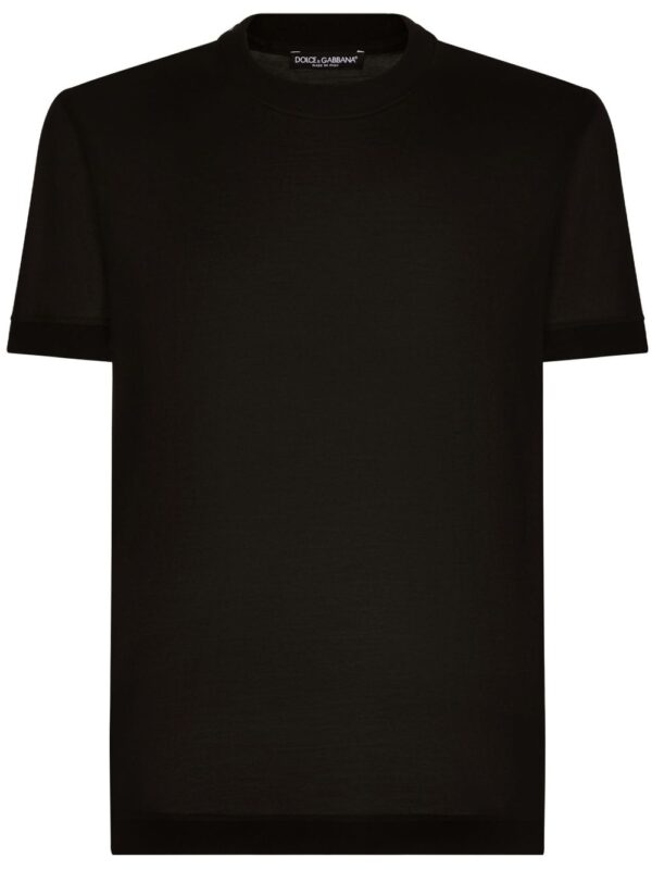 crew-neck silk T-shirt