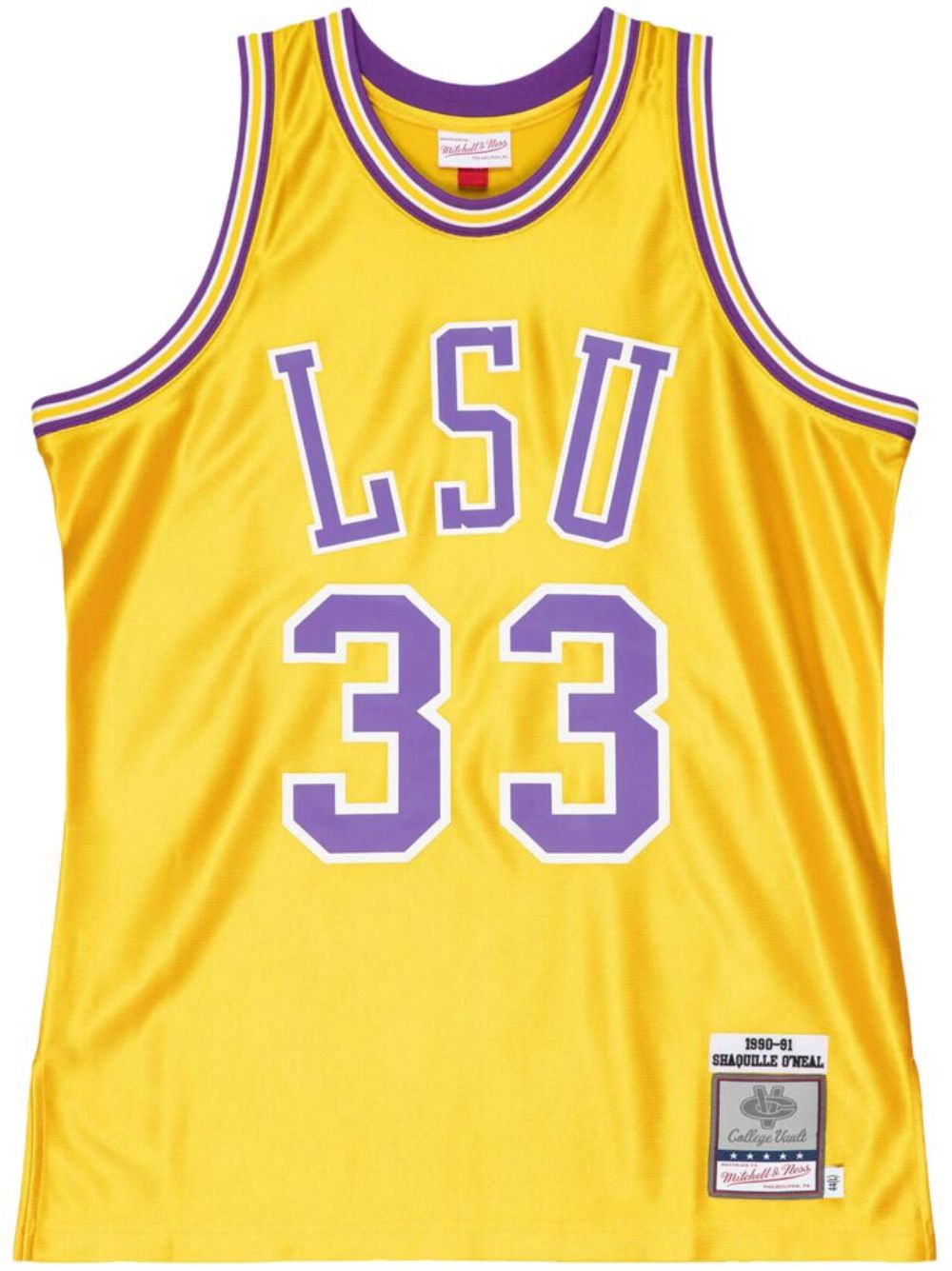 “NCAA LSU Tigers 1990 Shaquille O’Neal” home jersey