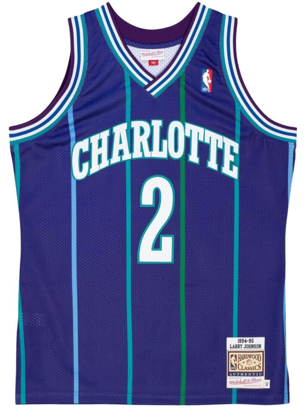 “NBA Charlotte Hornets 94 Larry Johnson” authentic alternate jersey