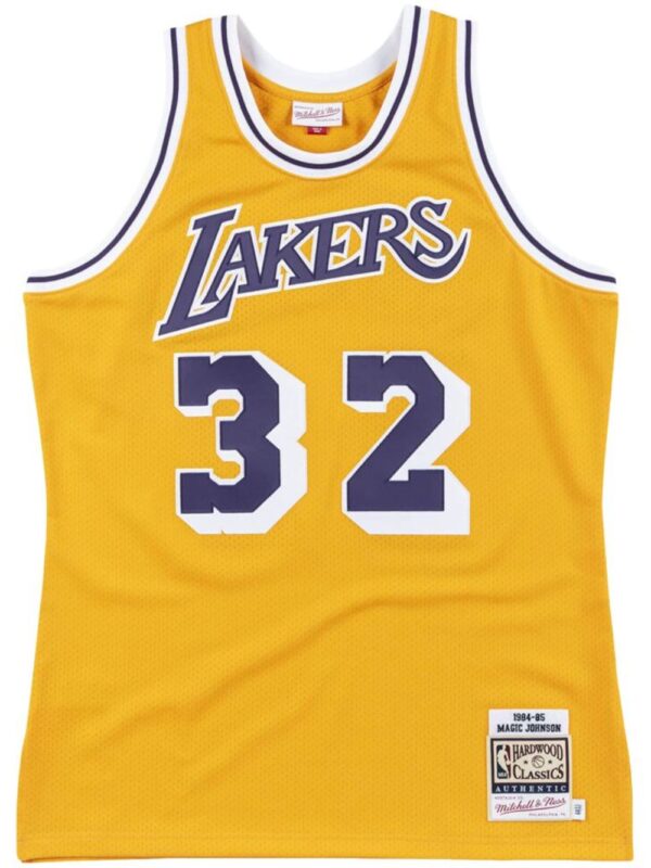"NBA LA Lakers 84 Magic Johnson" authentic home jersey