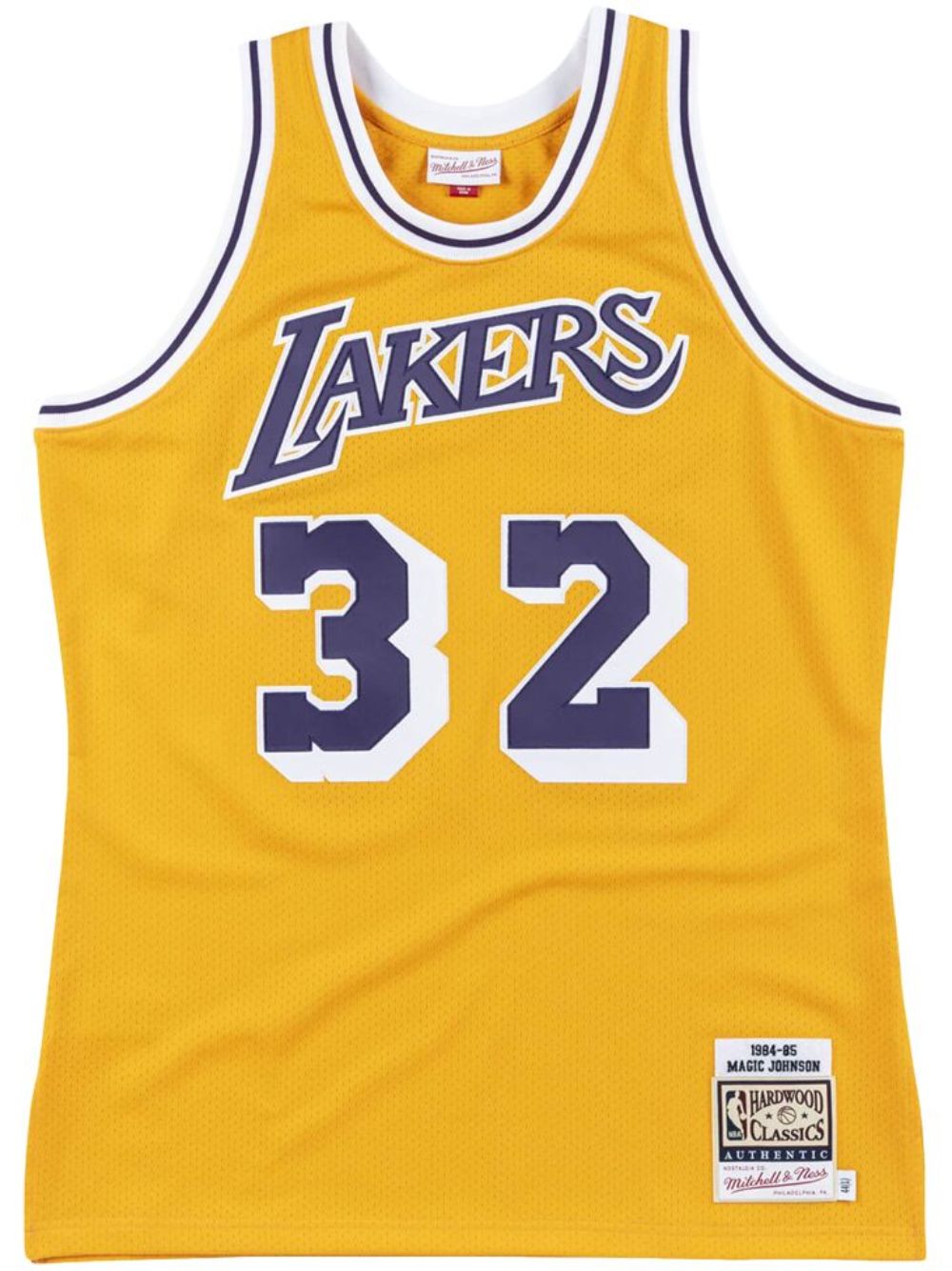 “NBA LA Lakers 84 Magic Johnson” authentic home jersey